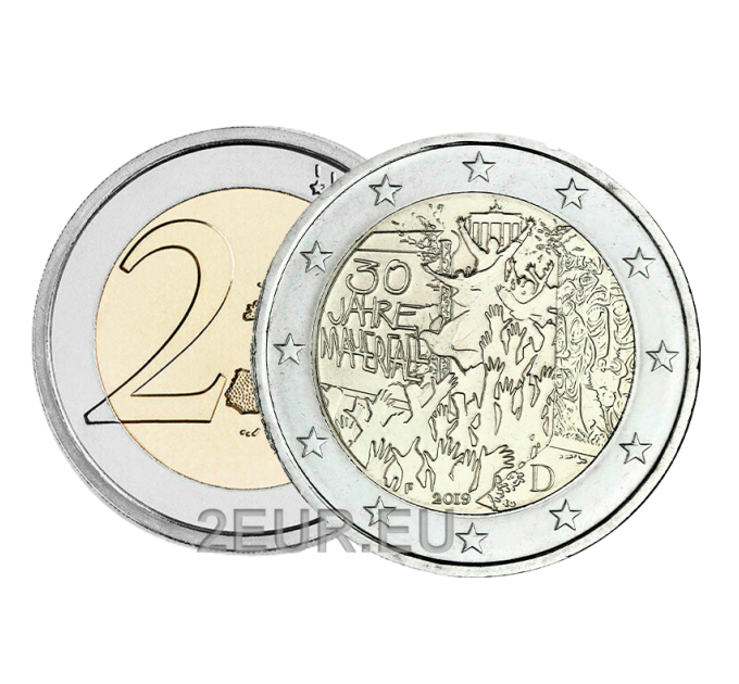 Duitsland 2 euro UNC 2019 - 30 jaar sinds de val van de Berlijnse muur - F - Stuttgart