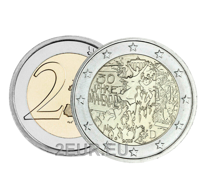 Duitsland 2 euro UNC 2019 - 30 jaar sinds de val van de Berlijnse muur - G - Karlsruhe