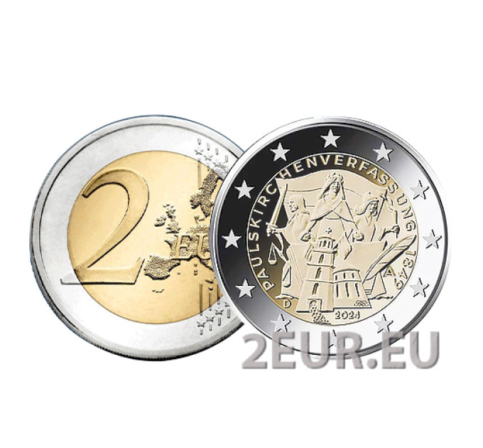 Duitsland 2 euro UNC 2024 - 175 jaar Paulskirche-grondwet  - F