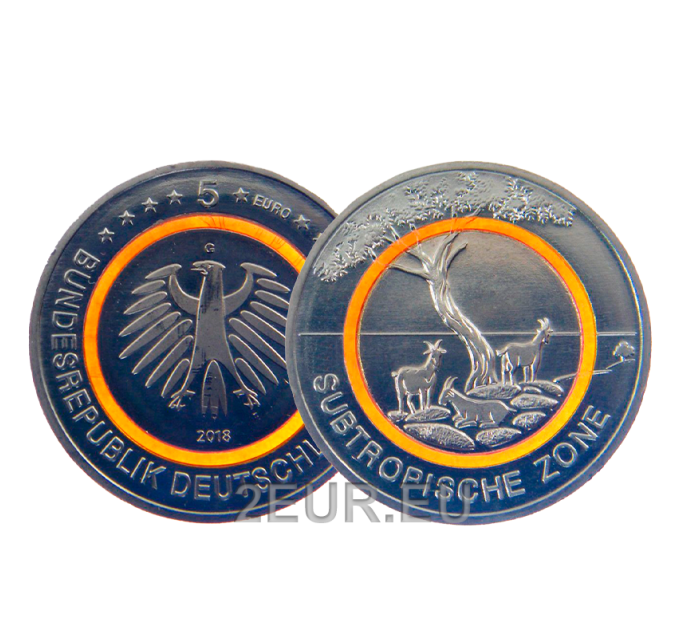 Duitsland 5 euro UNC 2018 - Subtropische klimaatzone - G - Karlsruhe