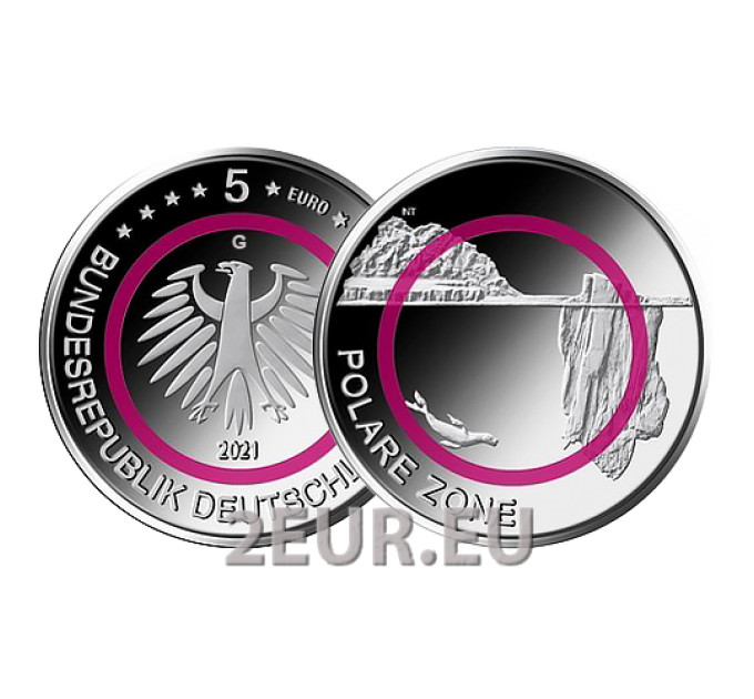 Duitsland 5 euro UNC 2021 - Poolzone - G - Karlsruhe