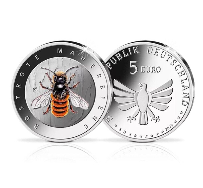 Duitsland 5 euro UNC 2023-2 - De wondere wereld van insecten - Rode Metselaarsbij