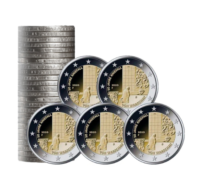 Duitsland 2 euro rollen UNC 2020 - 50e verjaardag van het knielen in Warschau - 1roll =5x5 ADFGJ