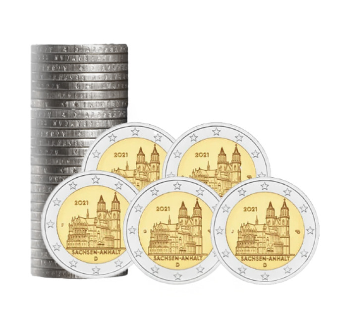 Duitsland 2 euro rollen UNC 2021 - Saksen-Anhalt - ADFGJ