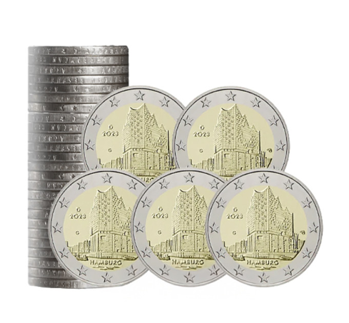 Duitsland 2 euro rollen UNC 2023 - Hamburg - Elbphilharmonie - ADFGJ