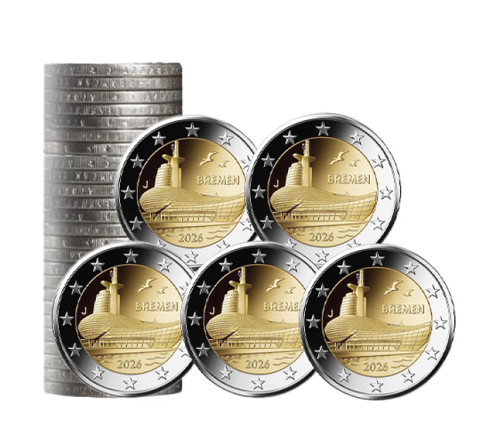 Duitsland 2 euro rollen UNC 2026 - Bremen - ADFGJ