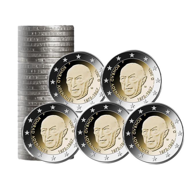 Duitsland 2 euro rollen UNC 2026 - Konrad Adenauer - ADFGJ