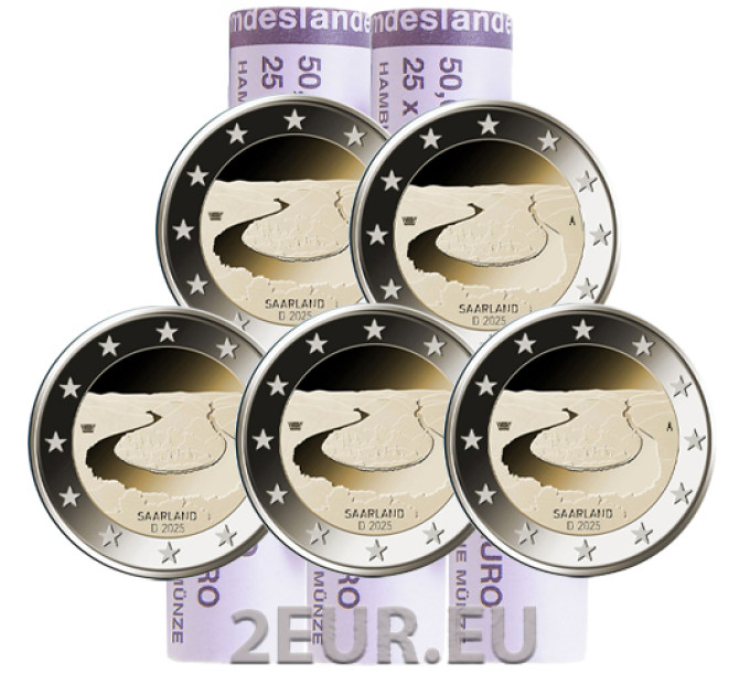 Duitsland 2 euro rollen UNC 2025 - SAARLAND - ADFGJ
