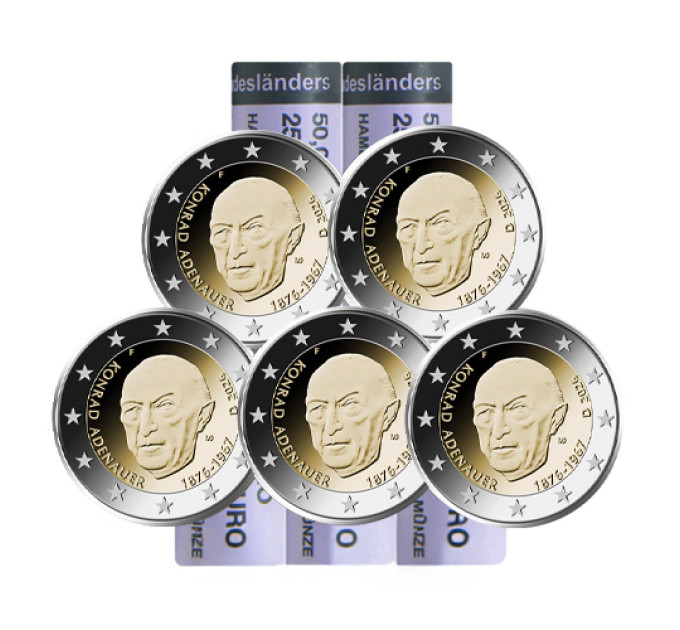 Duitsland 2 euro rollen UNC 2026 - Konrad Adenauer - ADFGJ