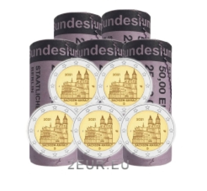 Duitsland 2 euro rollen UNC 2021 - Saksen-Anhalt - ADFGJ