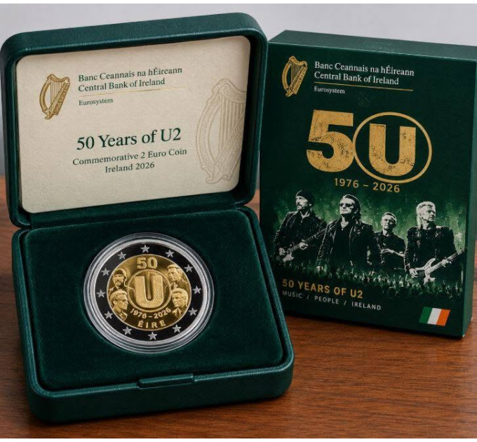 Ierland 2 euro proof 2026 - 50-jarig jubileum van U2