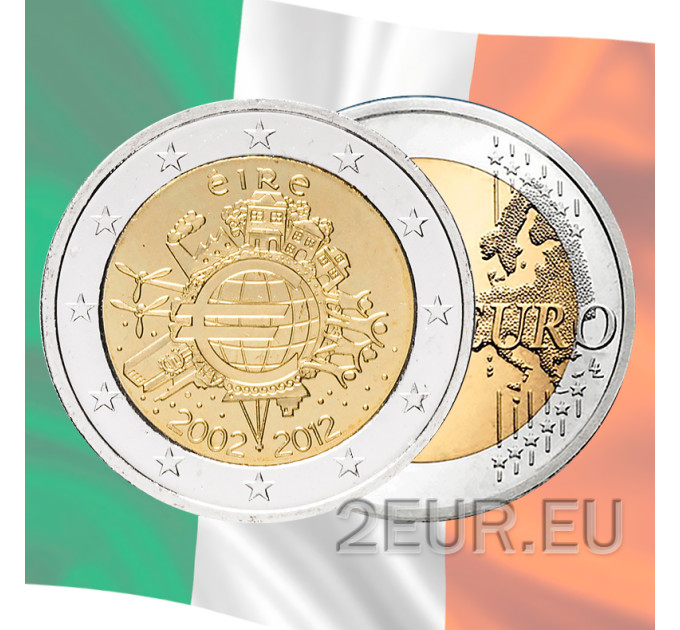 Ierland 2 euro UNC 2012 - 10 jaar Euro Cash