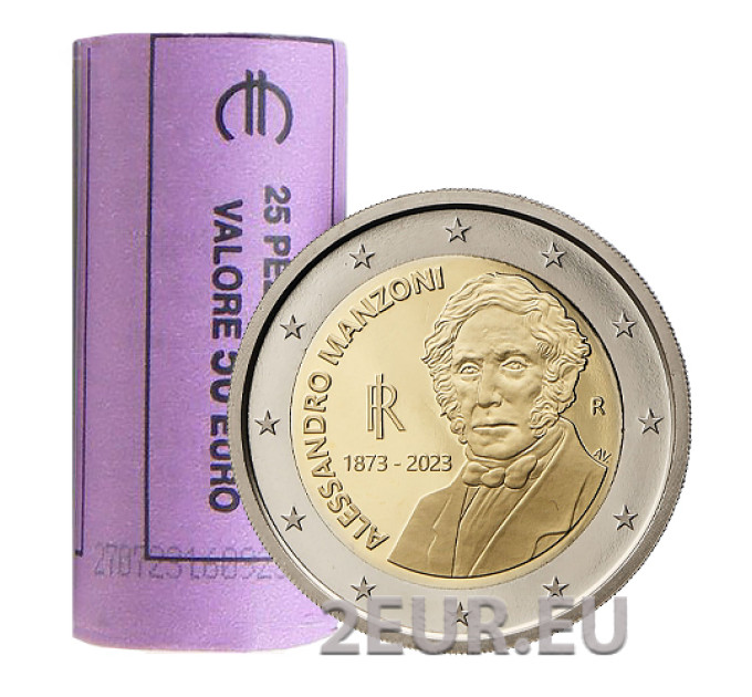 Italië 2 euro UNC rol 2023 - 150e verjaardag van de dood van Alessandro Manzoni