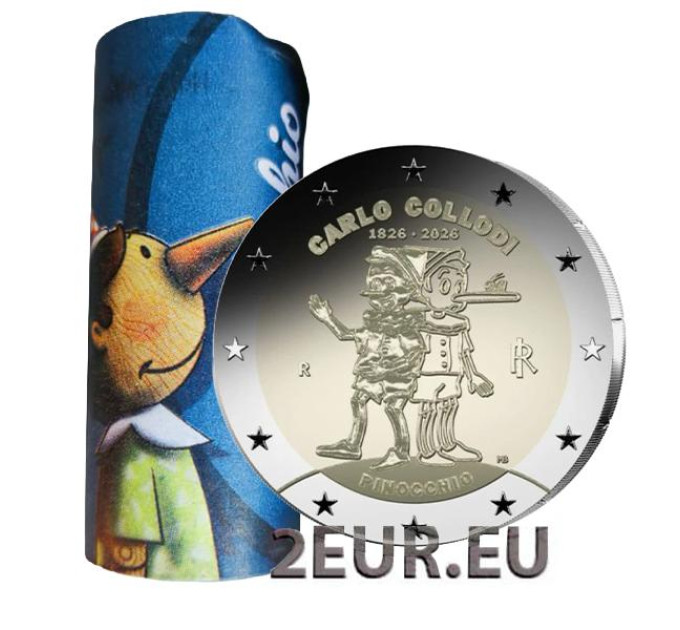 Italië 2 euro UNC roll 2026 - 200e verjaardag van de geboorte van Carlo Collodi
