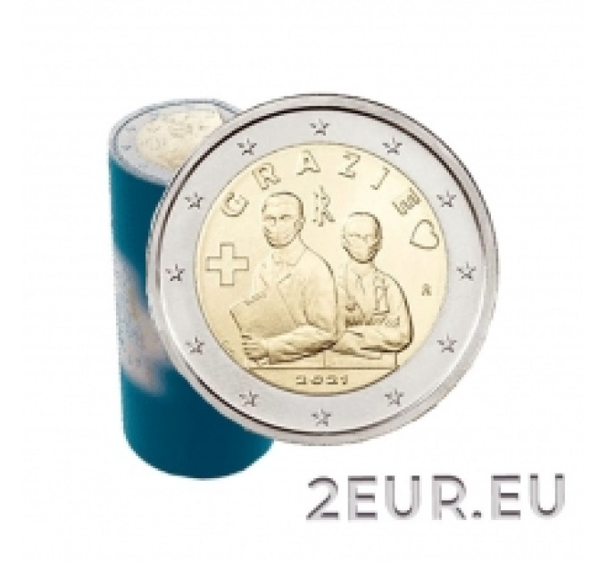 Italië 2 euro UNC rol 2021 - Bedankt – Medische beroepen