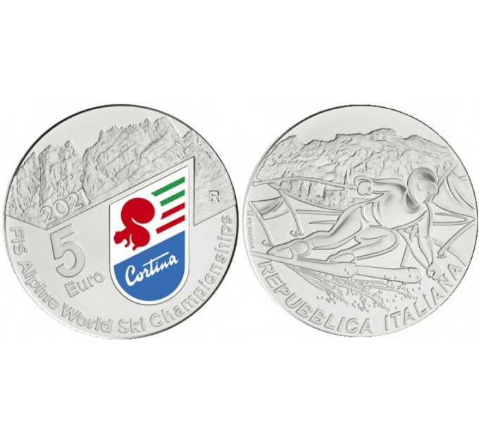 Italië 5 euro Zilver 2021 - ALPINE WERELDKAMPIOENSCHAPPEN SKI