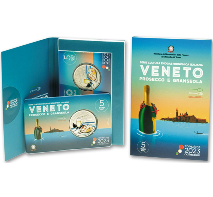 ITALIË 5 EURO BE 2023 - Italiaanse eet- en wijncultuur - Veneto - Prosecco en Granseola