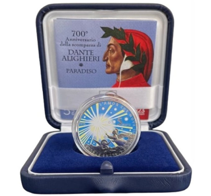 Italië 5 euro Zilver PROOF 2023 - 700e verjaardag van het overlijden van Dante Alighieri - Paradiso