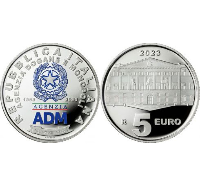 Italië 5 euro Zilver PROOF 2023 - 170-jarig jubileum van het Douane- en Monopolieagentschap - ADM