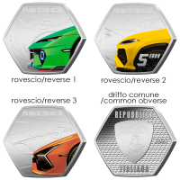 Italië 5 euro Zilver 2025 - Italiaanse Excellenties - Lamborghini auto's - Drieluik
