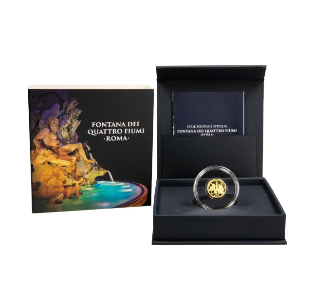 Italië 10 euro goud Proof 2025 - Fonteinen van Italië - Fontana dei Quattro Fiumi - Roma