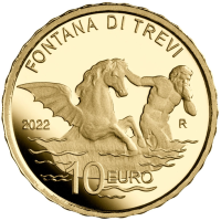 Italië 10 euro goud Proof 2022 - Fonteinen van Italië - Trevifontein