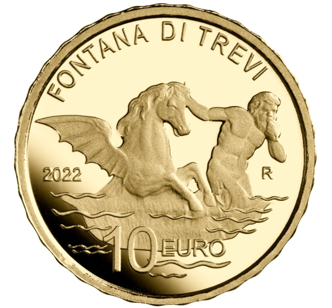 Italië 10 euro goud Proof 2022 - Fonteinen van Italië - Trevifontein