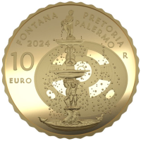 Italië 10 euro goud Proof 2024 - Fonteinen van Italië - Fontana Pretoria - Palermo