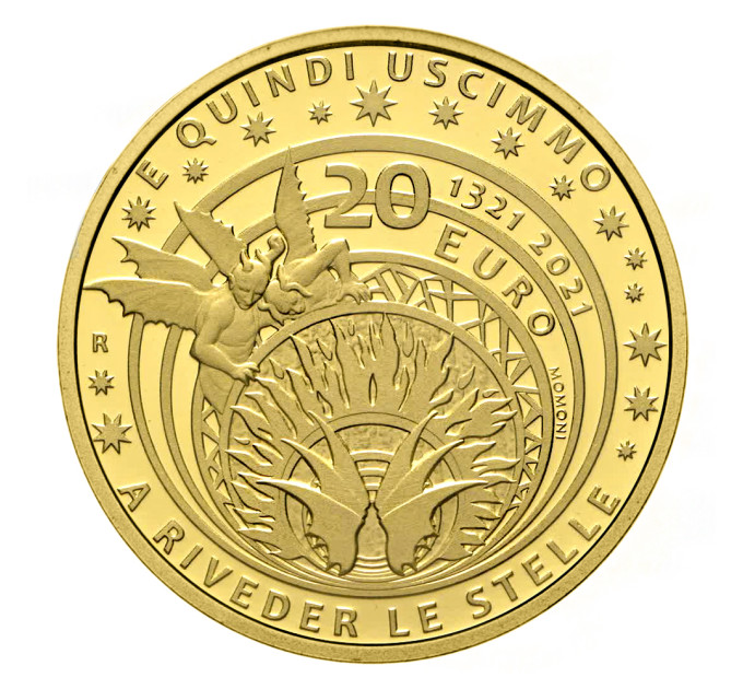 Italië 20 euro goud proof 2021 - 700e verjaardag van de dood van Dante Alighieri