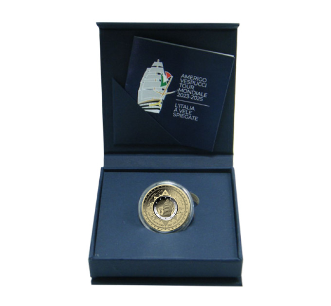 Italië 2 euro + 10 euro Proof 2025 - Reis van het Amerigo Vespucci-schip