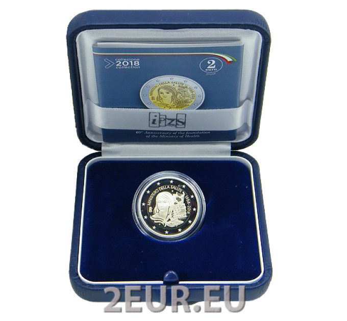 Italië 2 euro proof 2018 - 60e verjaardag van de oprichting van het Italiaanse ministerie van Volksgezondheid in 1958