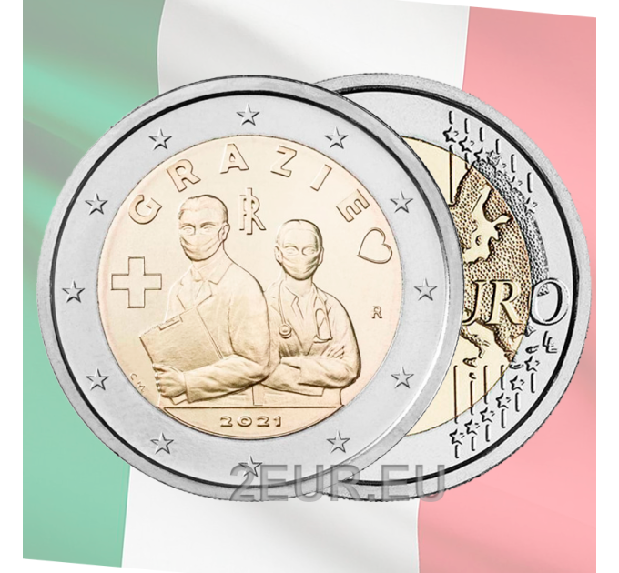 Italië 2 euro UNC 2021 - Grazie - Bedankt - Beroepen in de gezondheidszorg