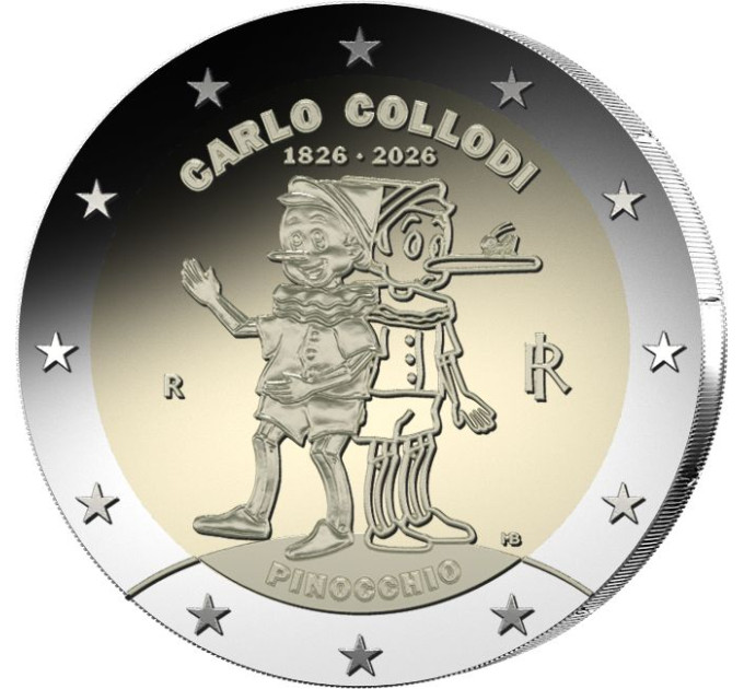 Italië 2 euro UNC 2026 - 200e verjaardag van de geboorte van Carlo Collodi