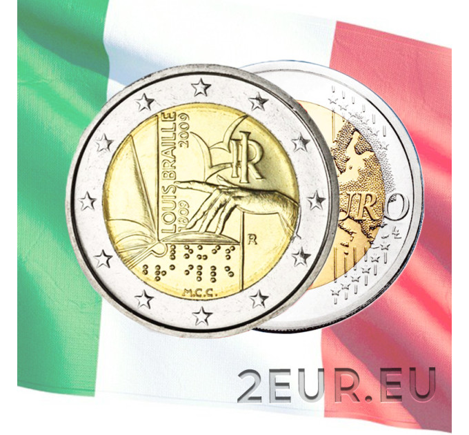 Italië 2 euro UNC 2009 - 200e geboortedag van Louis Braille