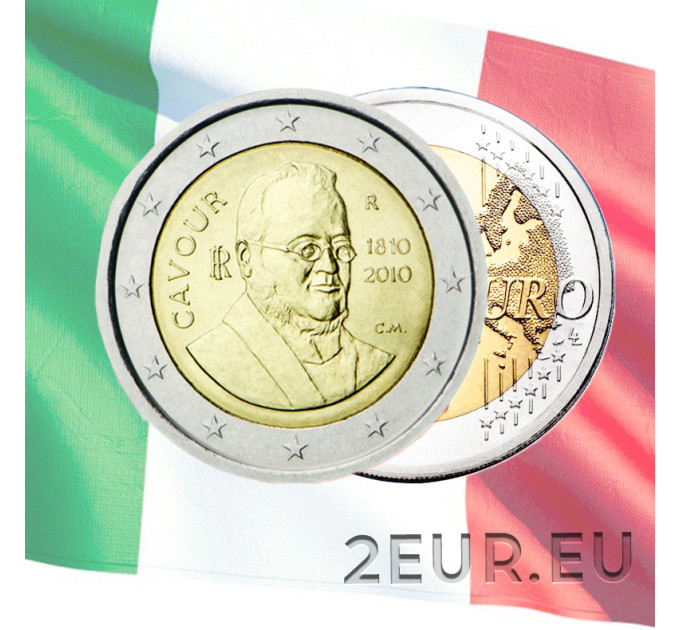 Italië 2 euro UNC 2010 - 200e geboortedag van Camillo Benso graaf van Cavoure