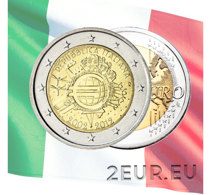 Italië 2 euro UNC 2012 - 10 jaar Euro Cash