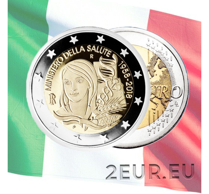 Italië 2 euro UNC 2018 - 60e verjaardag van de oprichting van het Italiaanse Ministerie van Volksgezondheid 1958