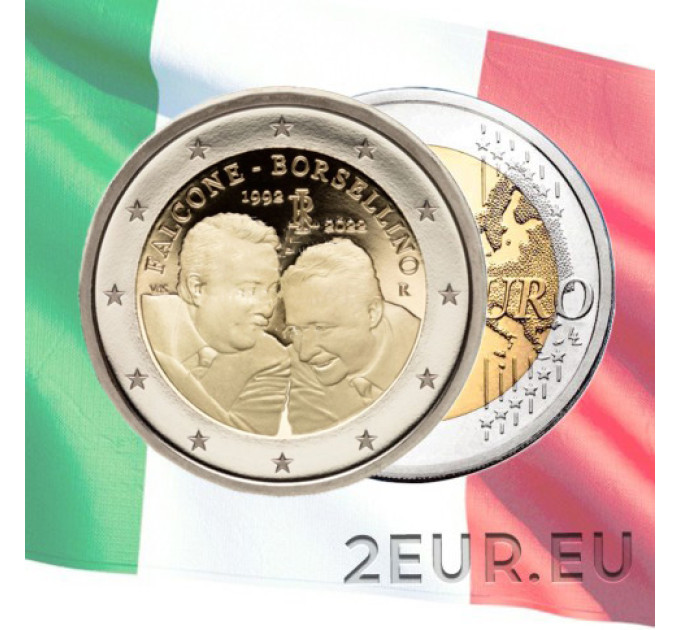 Italië 2 euro UNC 2022 - 30e sterfdag van Giovanni Falcone en Paolo Borsellino