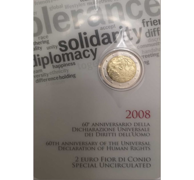 Italië 2 euro BU 2008 - MENSENRECHTEN