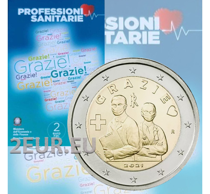 Italië 2 euro BU 2021 - Grazie - Bedankt - Beroepen in de gezondheidszorg