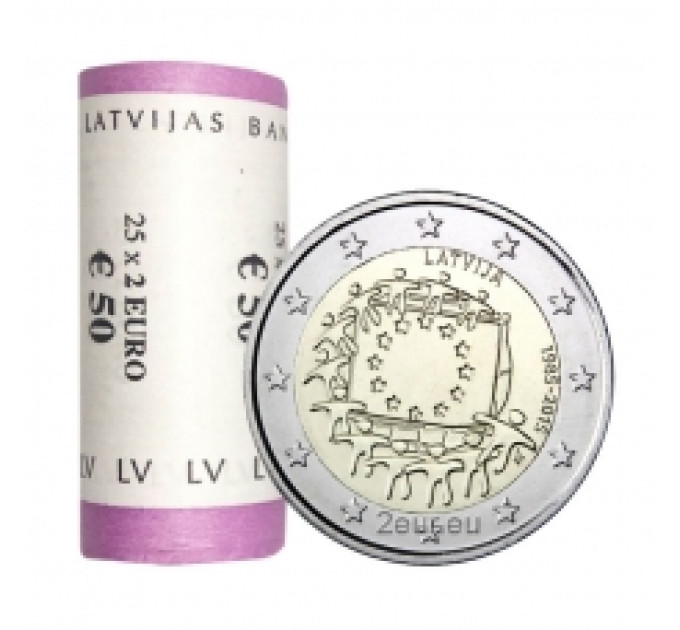 Letland 2 euro UNC rollen 2015 - 30 jaar EU-vlag