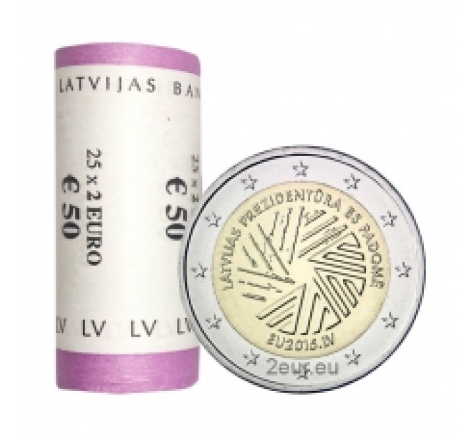 Letland 2 euro UNC rollen 2015 - EU-voorzitterschap