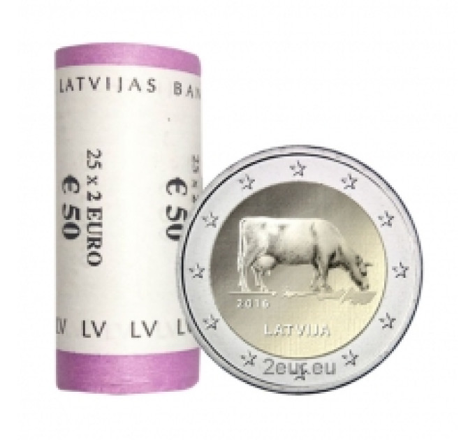 Letland 2 euro UNC rollen 2016 - Landbouw van Letland