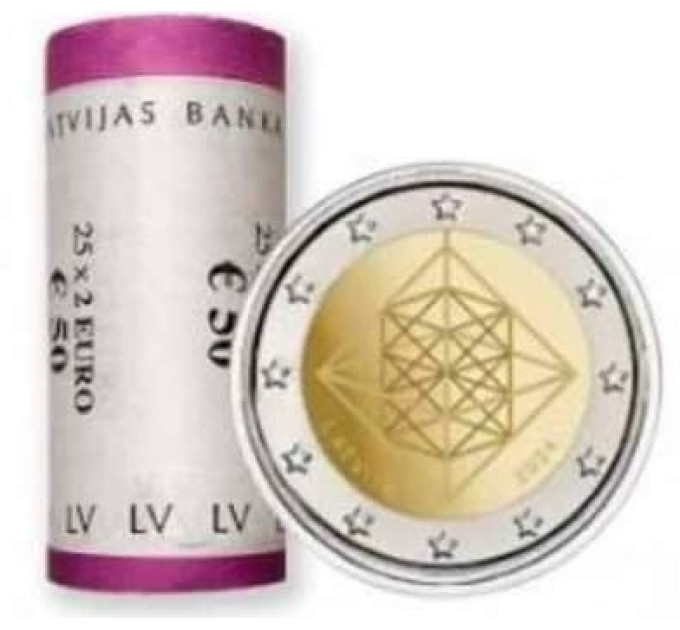 Letland 2 euro UNC rollen 2024 - Himmeli