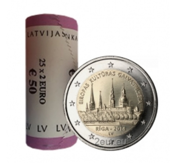 Letland 2 euro UNC rollen 2014 - Riga - Culturele hoofdstad van Europa