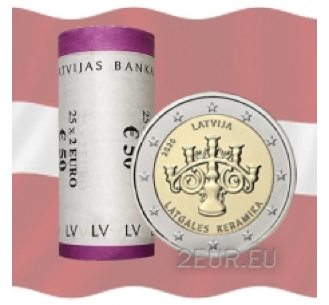 Letland 2 euro UNC rollen 2020 - Letgaals keramiek