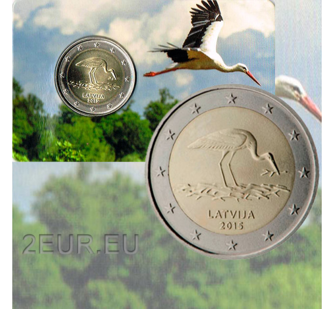 Letland 2 euro BU 2015 - Ooievaar