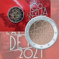  Letland 2 euro BU 2021 - 100e verjaardag van de erkenning van de Republiek Letland