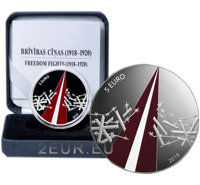 Letland 5 euro zilver proof 2019 - Strijd voor vrijheid (1918-1920)