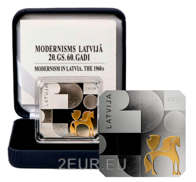 Letland 5 euro zilver proof 2020 - Modernisme in Letland - De jaren zestig